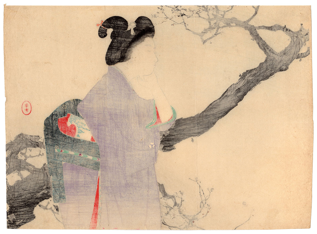 Mizuno Toshikata BEAUTY AND PLUM TREE