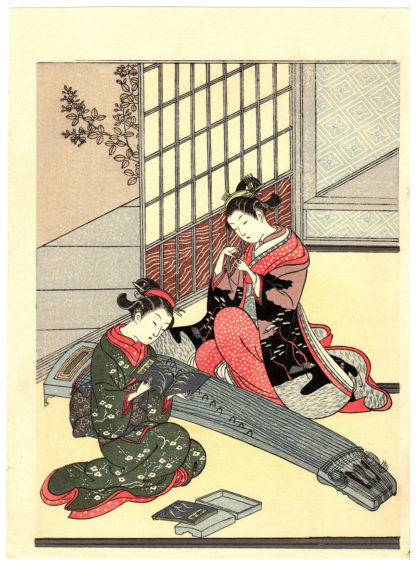 Suzuki Harunobu GEESE DESCENDING ON THE KOTO