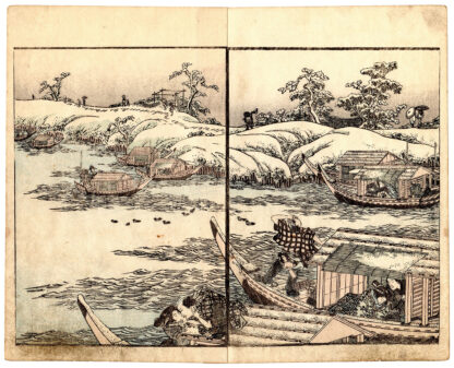SNOWY LANDSCAPE AND PLEASURE BOATS (Utagawa Kunitora)
