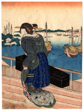 GEISHA OF FUKAGAWA (Utagawa Kuniyoshi)