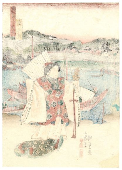 SHRINE MAIDEN AT MIYA (Utagawa Kunisada)