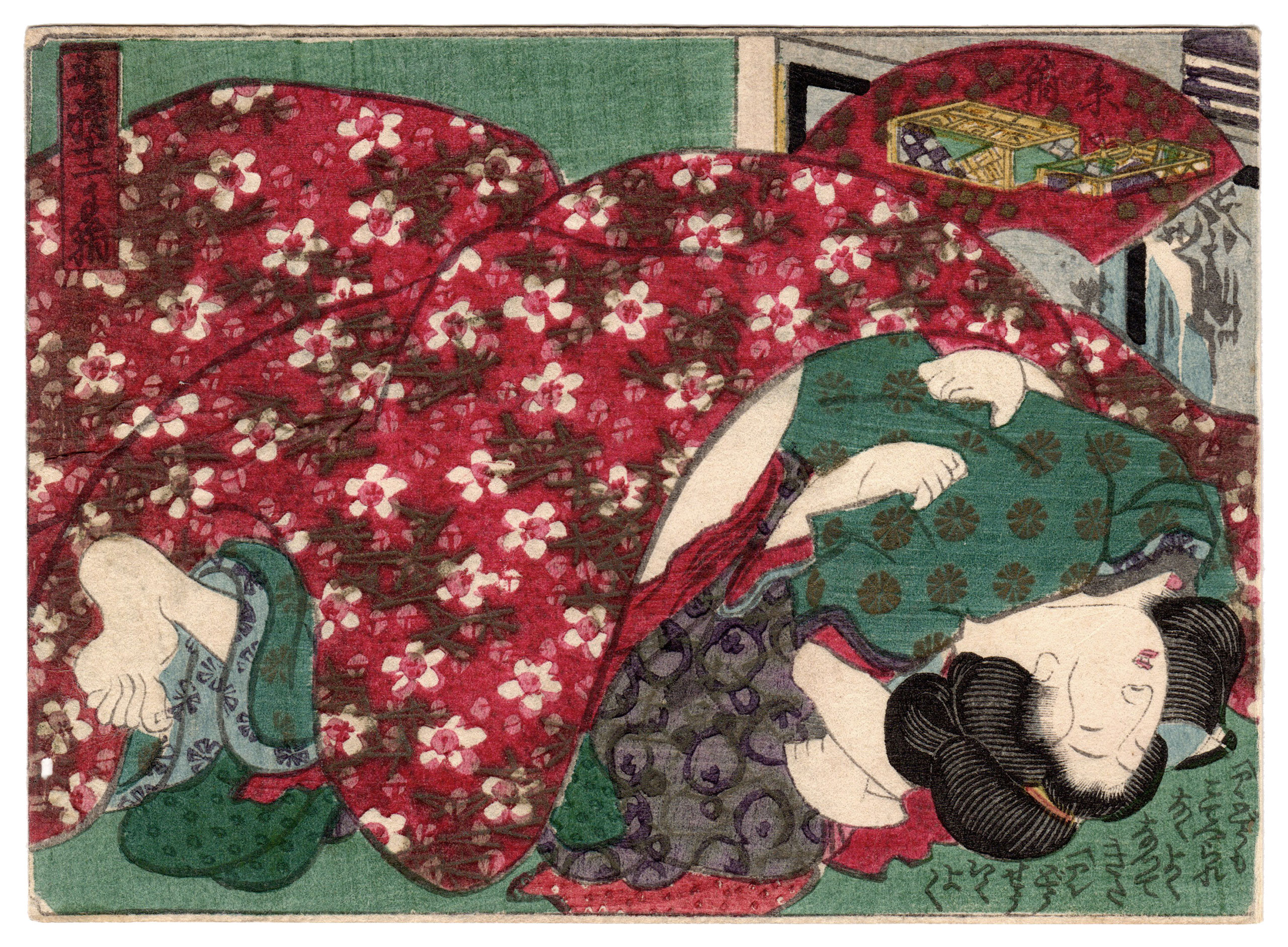 TWELVE BOXES OF SEXUAL DESIRE: THREAD BOX (Utagawa School)